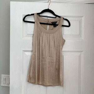White House Black Market Silk Stretch Nude Cami Tank in XXS
